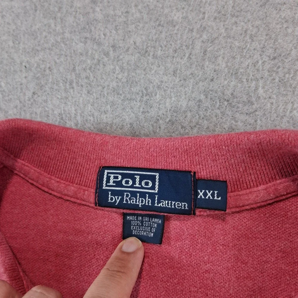 Polo Ralph Lauren Mens Polo XXL Red Pink Short Sleeve Pique Pony Logo 19121